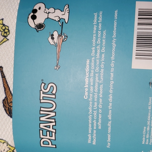 Peanuts Baseball themed 2 pk dish drying mats NWT - Picture 4 of 6